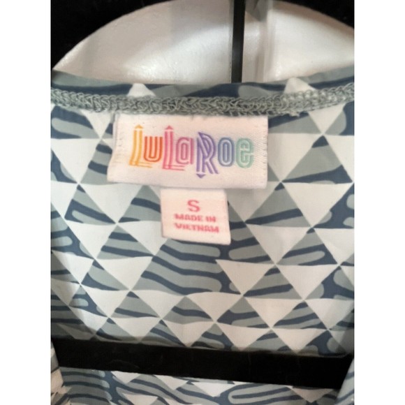 Lularoe Joy Split Seam Duster Long Vest Triangle pattern Size Small NWT - Picture 4 of 6